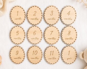Baby Milestone Cards Wooden, New Baby Gift for Girl
