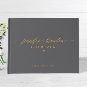 Wedding Guest Book | Grey and Gold | 50 Sheets of Paper | Color Choices Available | Design: PBL206