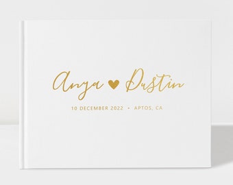 Wedding Guest Book | White and Gold | 50 Sheets of Paper | Color Choices Available | Design: 014