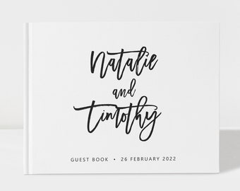 Wedding Guest Book | Black and White | 50 Sheets of Paper | Color Choices Available | Design: PBL123