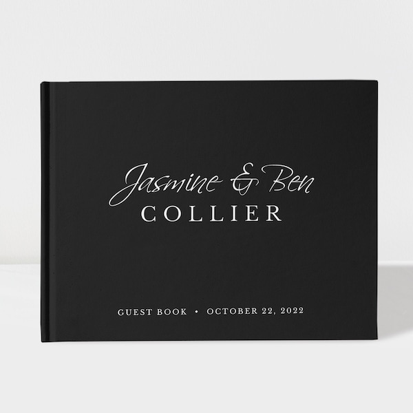 Wedding Guest Book | Black and White | 50 Sheets of Paper | Color Choices Available | Design: PBL075