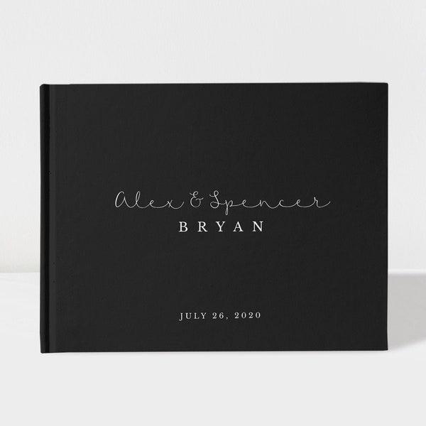Wedding Guest Book | Black and White | 50 Sheets of Paper | Color Choices Available | Design: PBL172