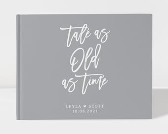 Wedding Guest Book | Tale as Old as Time | Shale and White | 50 Sheets of Paper | Color Choices Available | Design: PBL157