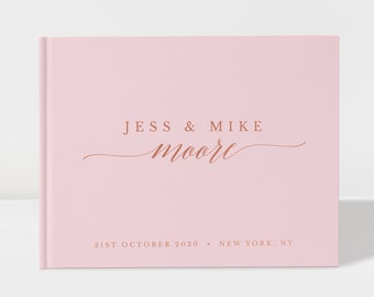 Wedding Guest Book | Blush and Rose Gold Foil | 50 Sheets of Paper | Color Choices Available | Design: 174