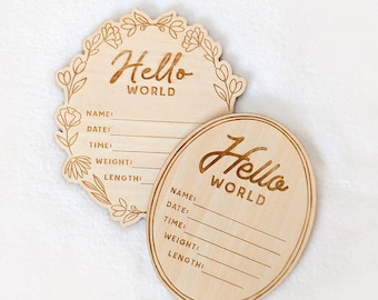 Newborn Announcement Sign for Boy or Girl, Birth Name Sign, Baby Shower Gift