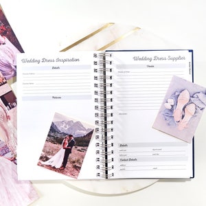 Wedding Planner Book Personalized Engagement Gifts Black and Rose Gold