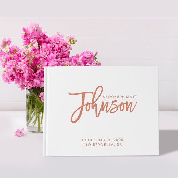GB 167 Color Choices Available Wedding Guest Book Rose Gold Wedding Guest Book Personalised Guest Book Custom Wedding Guestbook