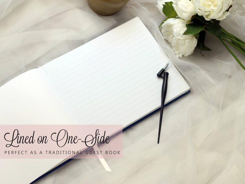 Fairy Tale Wedding Guest Book Once Upon a Time White and Gold 50 Sheets of Paper Color Choices Available Design: PBL080 image 9