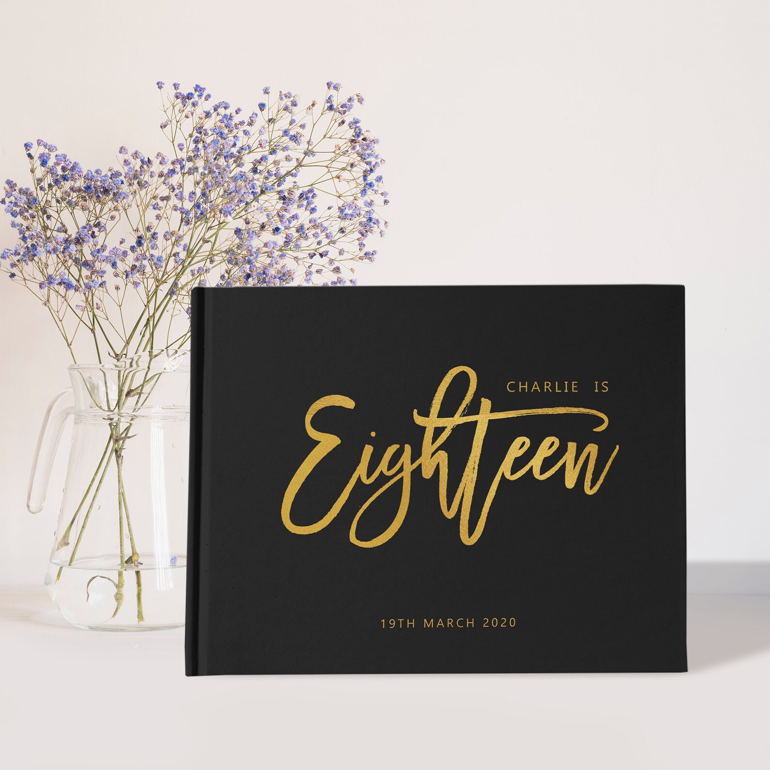 18th Birthday Guest Book Eighteenth Birthday Guestbook Black Etsy