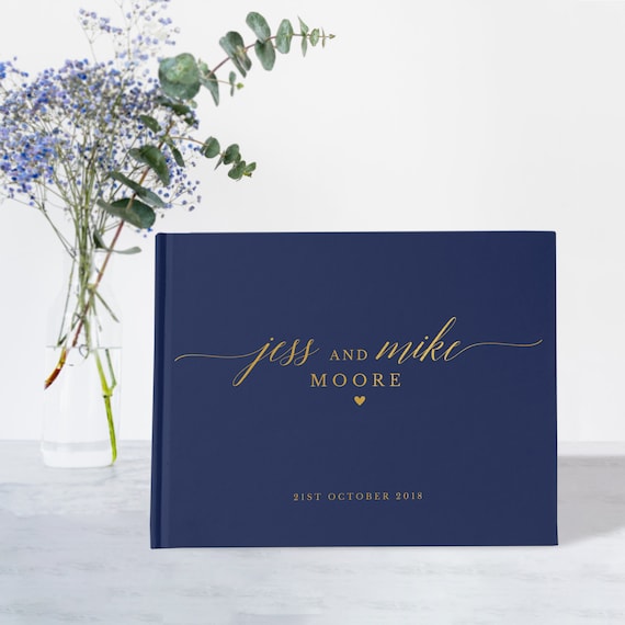 Navy and Gold Guest Book
