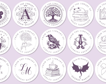 Custom Cosy Bookplate Stickers, Classic Book Labels, Gift for Readers