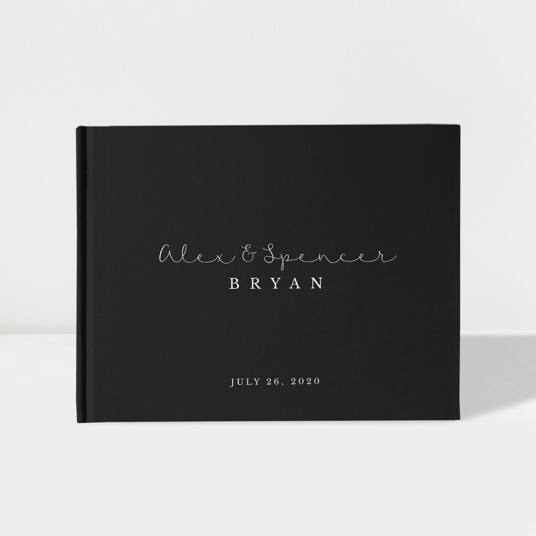 Wedding Guest Book Black and White 50 Sheets of Paper Color Choices