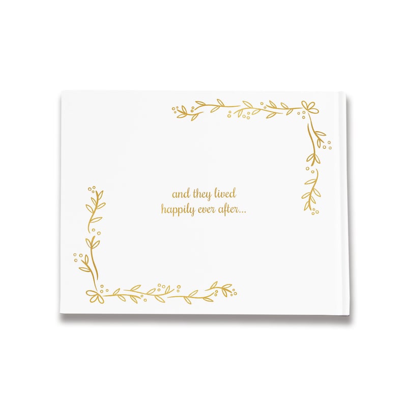 Fairy Tale Wedding Guest Book Once Upon a Time White and Gold 50 Sheets of Paper Color Choices Available Design: PBL080 image 4