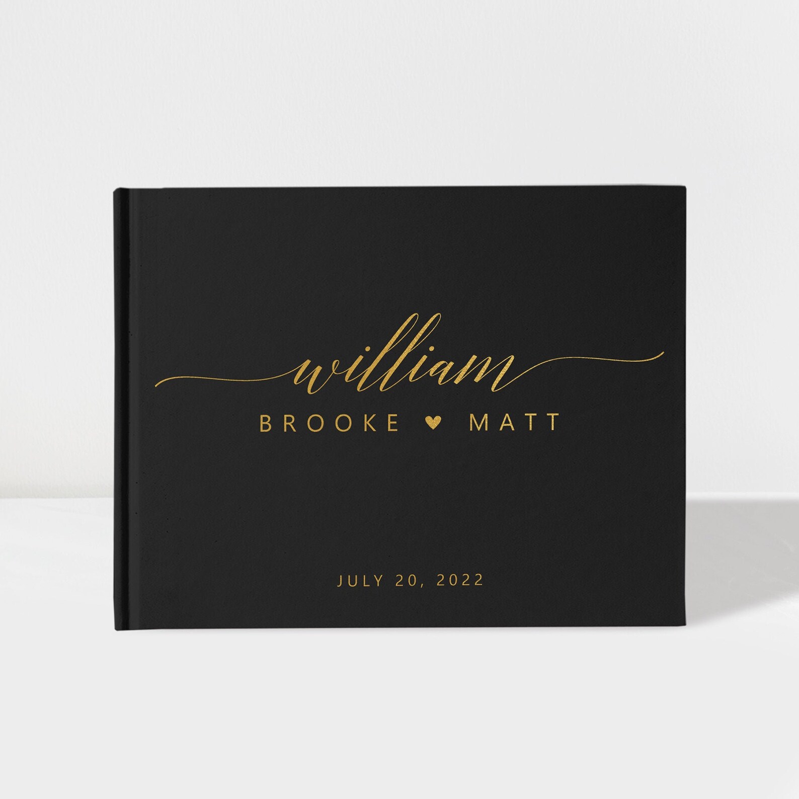 Wedding Guest Book Black and Gold Foil 50 Sheets of Paper Etsy