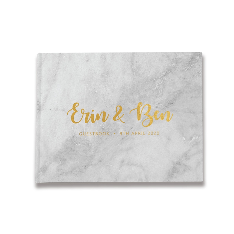 Marble Wedding Guest Book, Marble Guest Book, Marble Guestbook, Marble and Gold Wedding Guest Book, Color Choices Available, GB 156 image 2