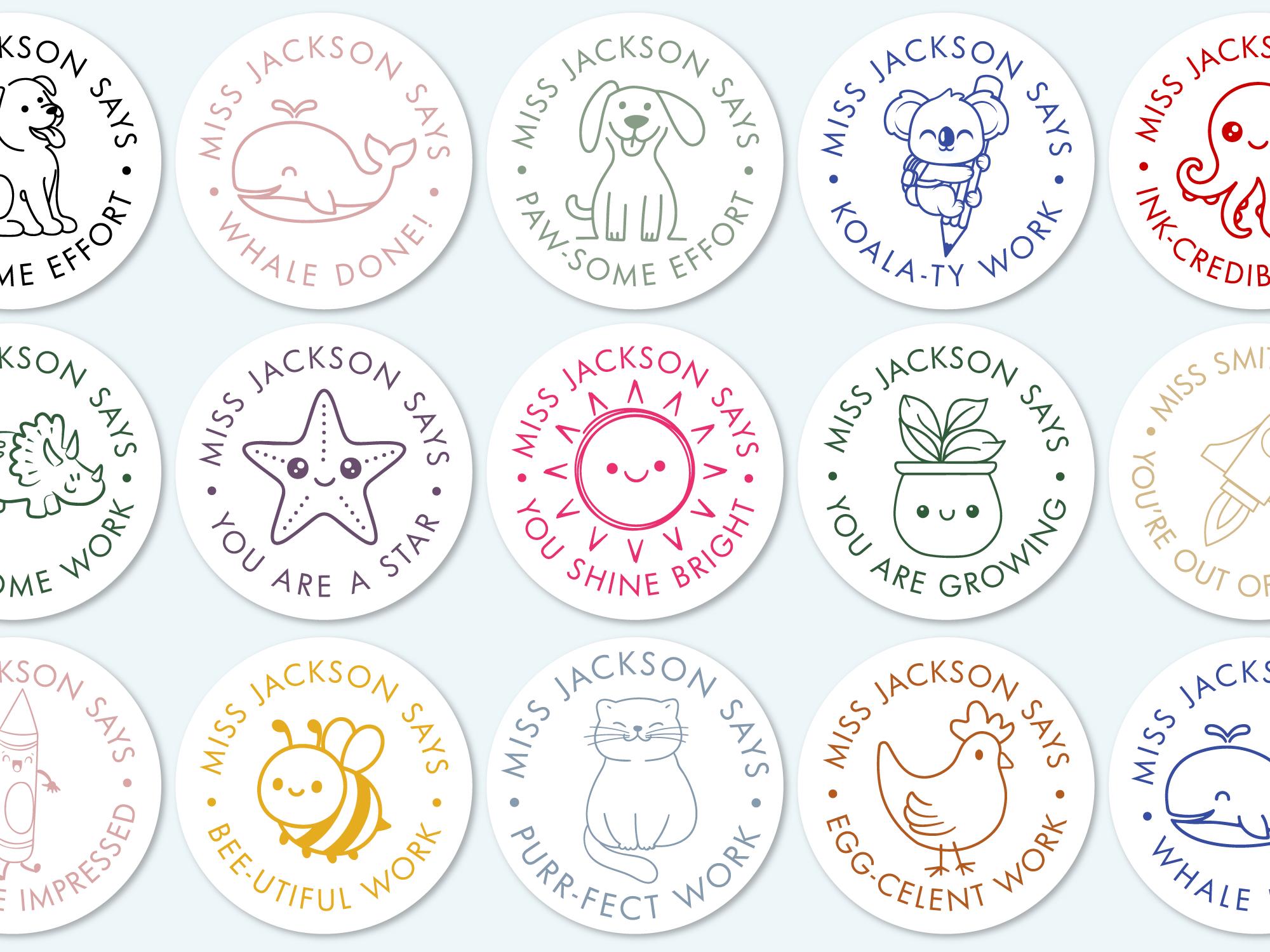 Student Praise Sticker Set of 100 Personalized Teacher Reward Stickers, Classroom Feedback ...