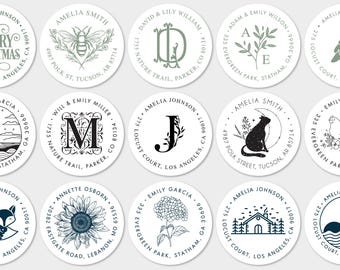 Custom Return Address Labels, Personalised Mailing Envelope Sticker, Housewarming Gift, Wedding Couple Present Idea