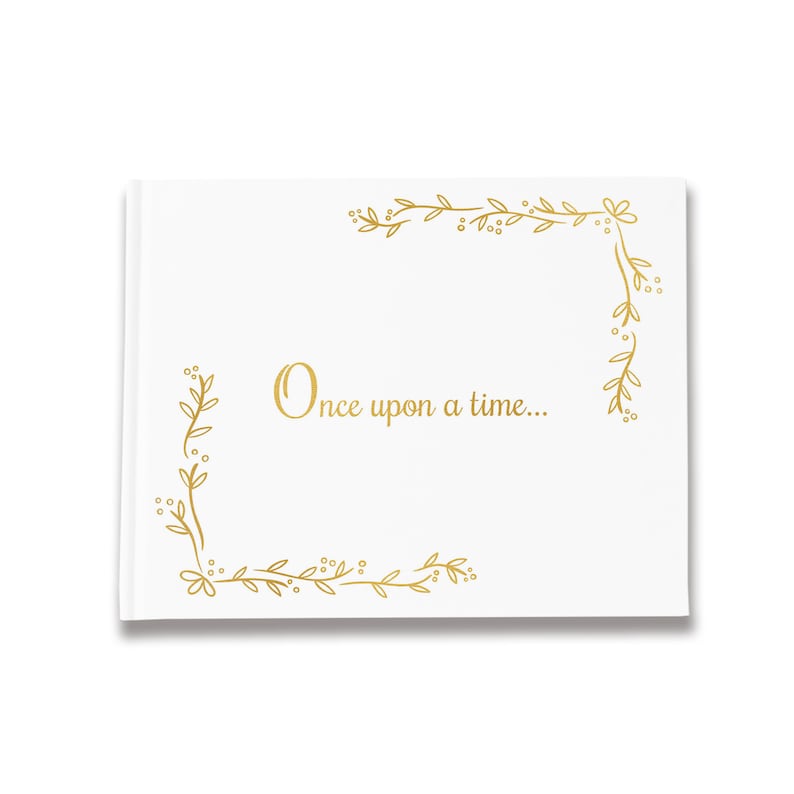 Fairy Tale Wedding Guest Book Once Upon a Time White and Gold 50 Sheets of Paper Color Choices Available Design: PBL080 image 2