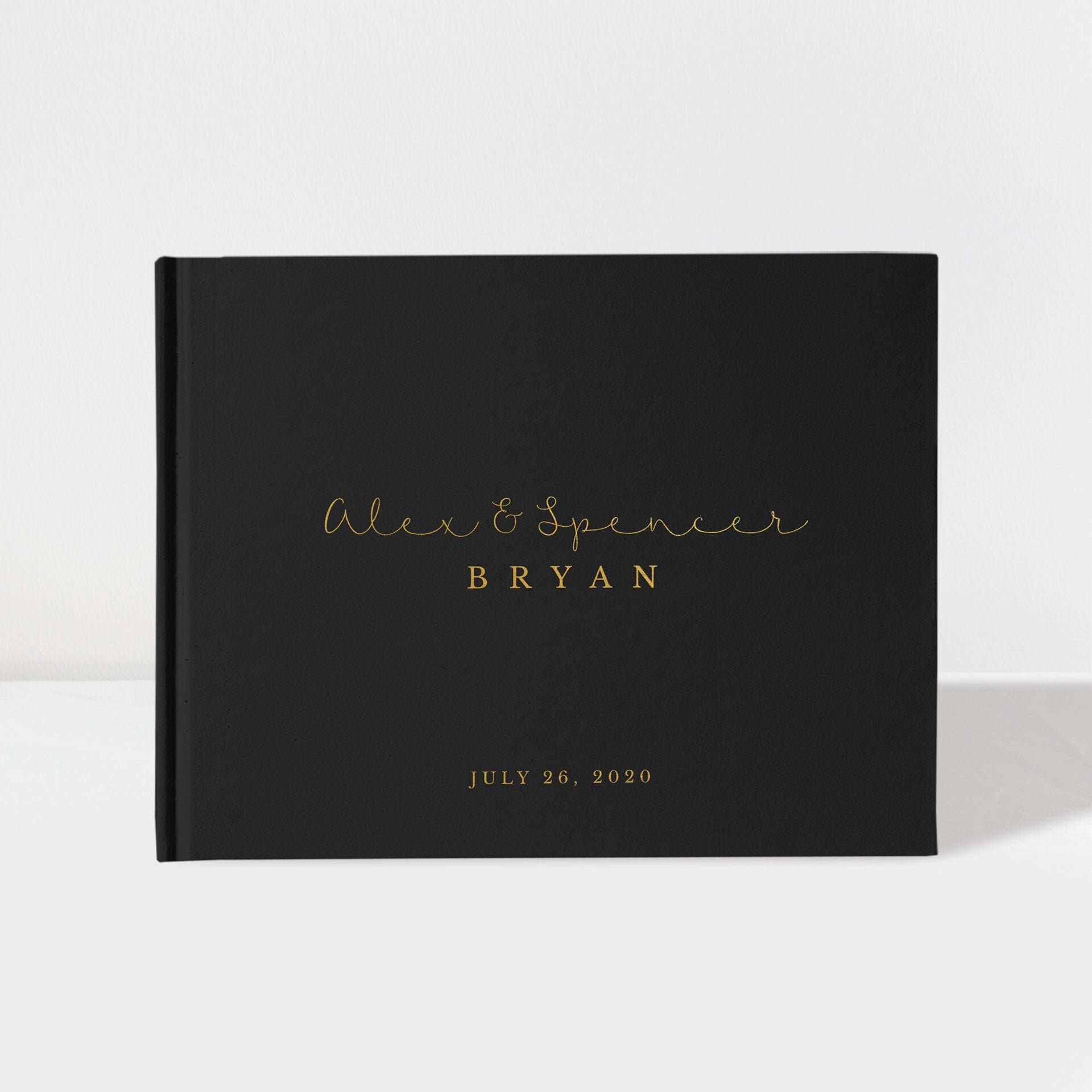 Black Wedding Guest Book Black and Gold 100 Pages Color Etsy UK