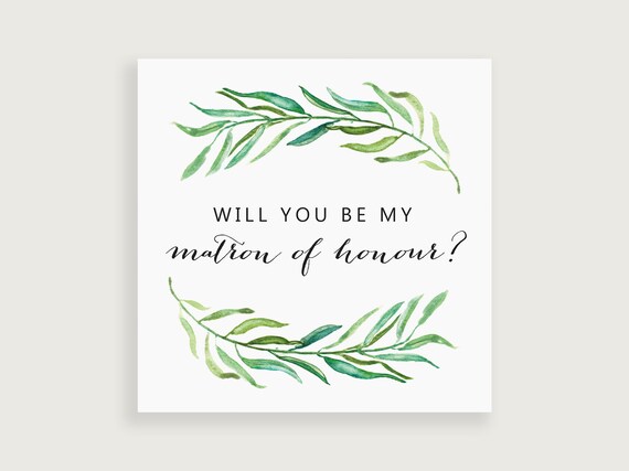Bridal Party Cards Matron of Honor Proposal Matron of Honor Card Will You Be My Matron of Honour Card SKU: WYB002