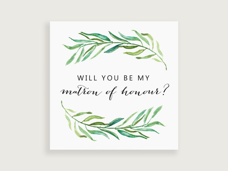 Bridal Party Cards Matron of Honor Proposal Matron of Honor Card Will You Be My Matron of Honour Card SKU: WYB002