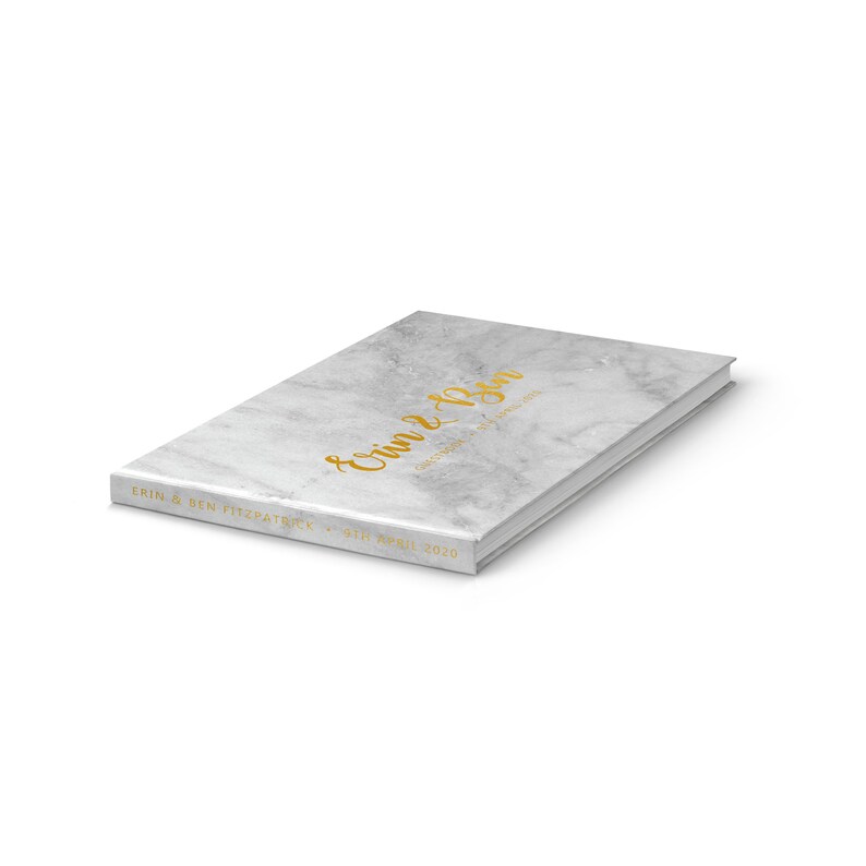 Marble Wedding Guest Book, Marble Guest Book, Marble Guestbook, Marble and Gold Wedding Guest Book, Color Choices Available, GB 156 image 3