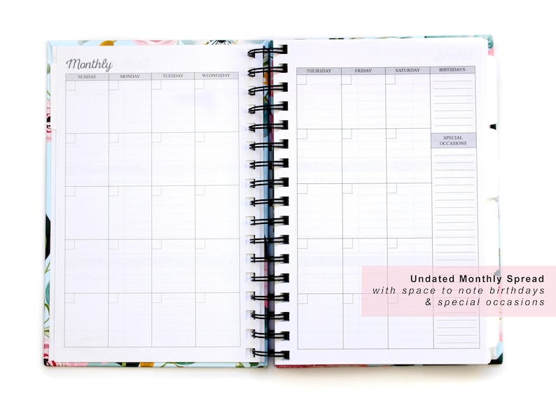 Custom Weekly Planner Spiral Planner Weekly Monthly Etsy