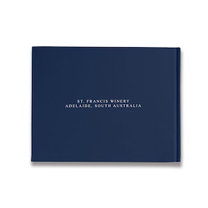 Wedding Guest Book Navy Blue and White 50 Sheets of Paper Color Choices Available Design: PBL008 image 3