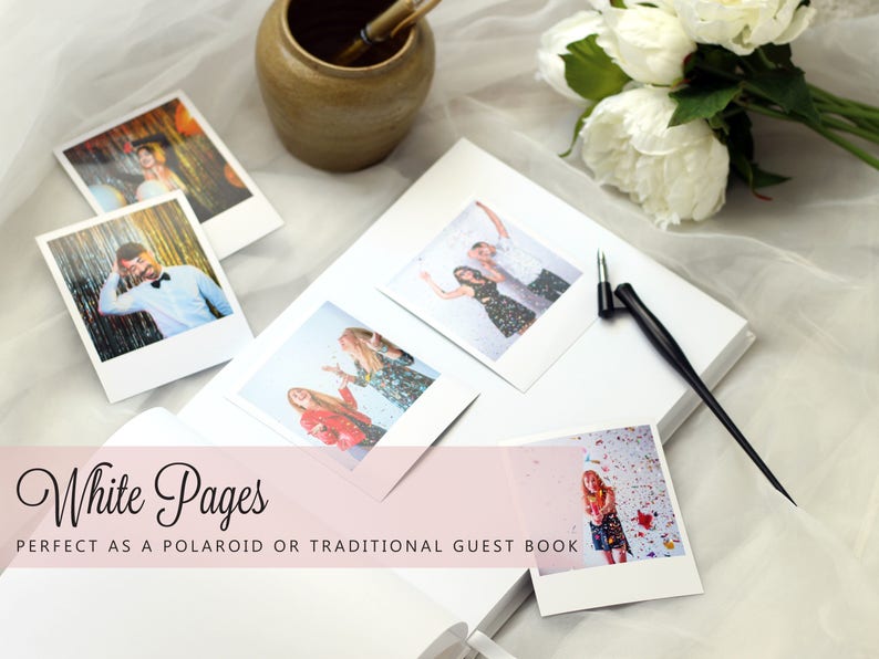 Fairy Tale Wedding Guest Book Once Upon a Time White and Gold 50 Sheets of Paper Color Choices Available Design: PBL080 image 10