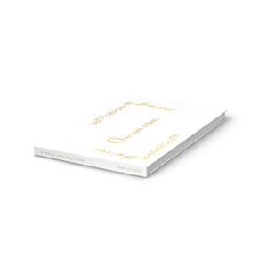 Fairy Tale Wedding Guest Book Once Upon a Time White and Gold 50 Sheets of Paper Color Choices Available Design: PBL080 image 3