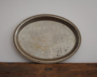 Vintage beautiful metal tray, made in Poland