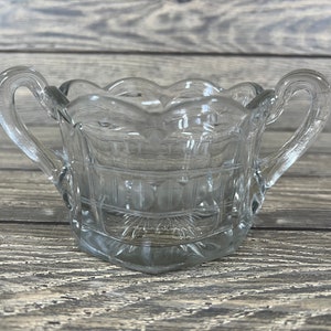 Antique Etched Glass Spooner Sugar or Waste Bowl EAPG