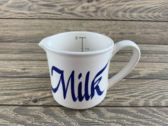 Milk Measuring Cup Creamer Pitcher Clay Design