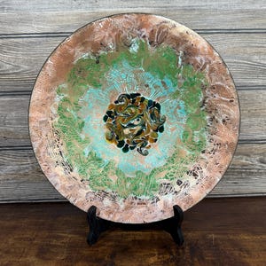 MCM 1963 Copper Plate Enamel Painted signed Selke &#39;63