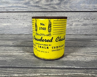 National Chalk Company Nr. 3760 Blau Pulverförmige Kreide Pappe Metalldose