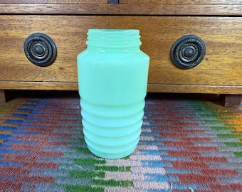 Jadeite Glass Shaker no lid Beehive Ribbed - GLOWS