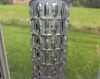 Jarrón MCM alemán de cristal tallado Nachtmann de los años 70