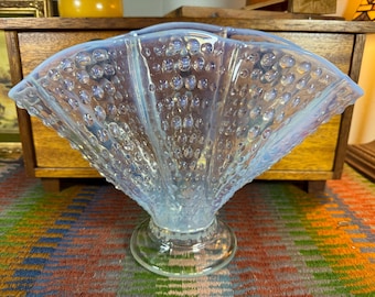 Fenton French Opalescent 8" Hobnail Fan Vase