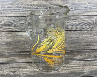 Libbey Autumn Harvest Glass Drink Pitcher w/Ice Lip