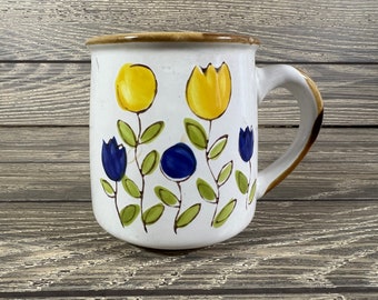 1960's Norleans Floral Stoneware Mug Made in Korea
