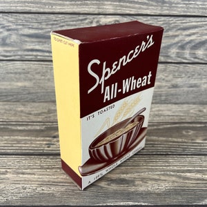 Boîte en carton de céréales tout blé Spencer's, années 30