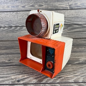 Cámara de juguete a color Remco de los años 60 con televisor instantáneo