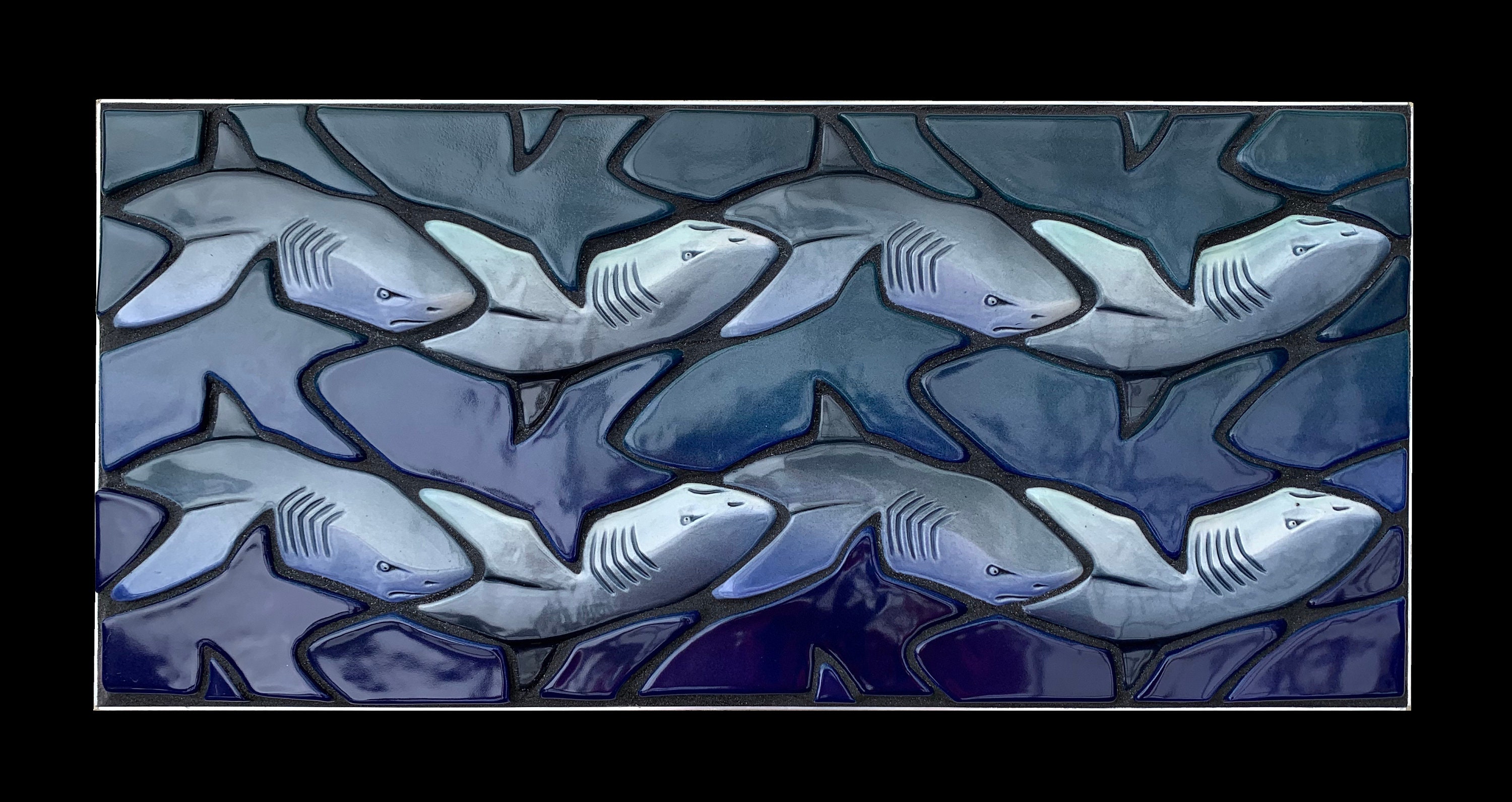 Shark Ceramic Tile Heading East / Handmade Shark Tile / Shark | Etsy