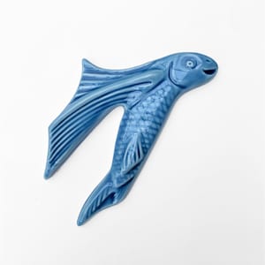 Flying Fish Ceramic Tile / Ready to Ship Handmade Flying Fish Tile  / Flying Fish Backsplash / Flying Fish Accent Tile