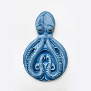 Octopus Ceramic Tile / Ready to Ship Handmade Octopus Tile / Octopus Backsplash / Octopus Accent Tile / Octopus Fireplace Tile