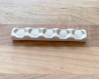 Handmade Ceramic Hexagons Brush Rest; Bee Palette Companion