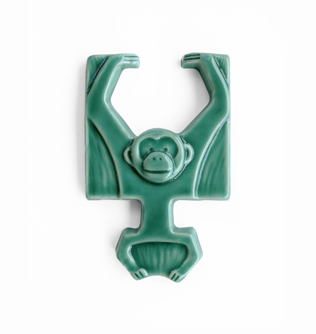Monkey Ceramic Tile / Ready to Ship Handmade Monkey Tile / Etsy