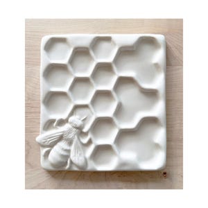 Handmade Ceramic Paint Palette; Honey Bee Design