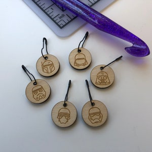 Sci-fi Stitch Markers for Crochet or Knitting | SW Helmets