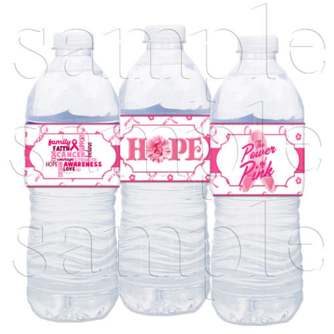 Breast Cancer Quotes Water Bottle Labels, Digital Download ,DIY